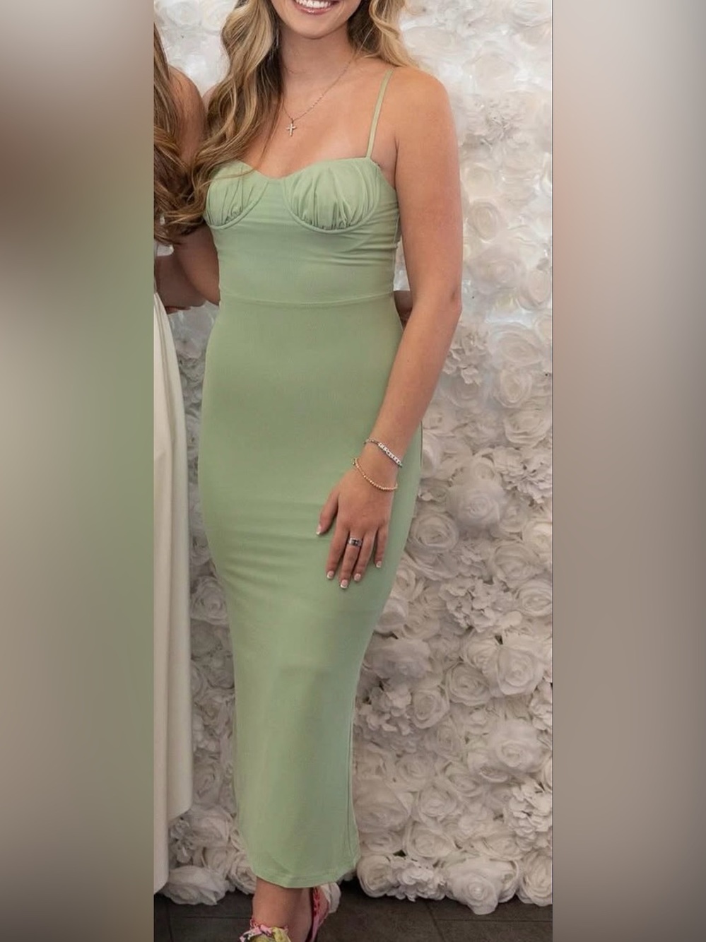 Beginning Boutique Sage Green Midi Bodycon Dress
